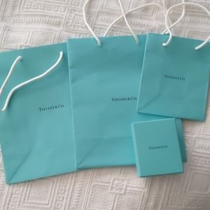 Authentic empty Tiffany & Co gift bags and box